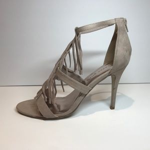 Cute Tan Fringe Heels